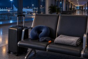 how to sleep comfortably at an airport overnight