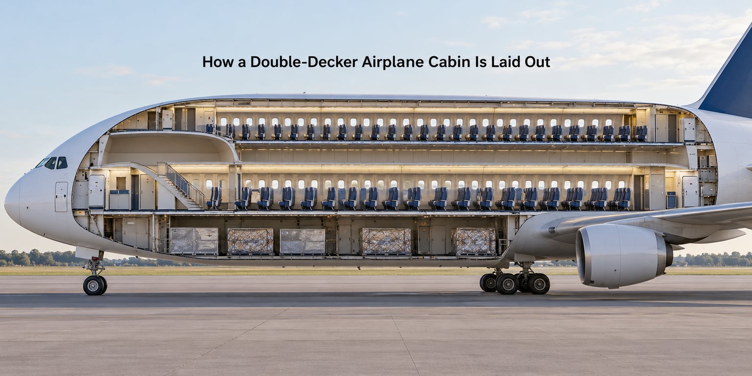 How a Double-Decker Airplane Cabin Is Laid Out