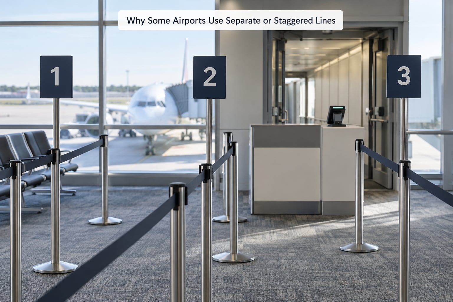 Why Some Airports Use Separate or Staggered Lines