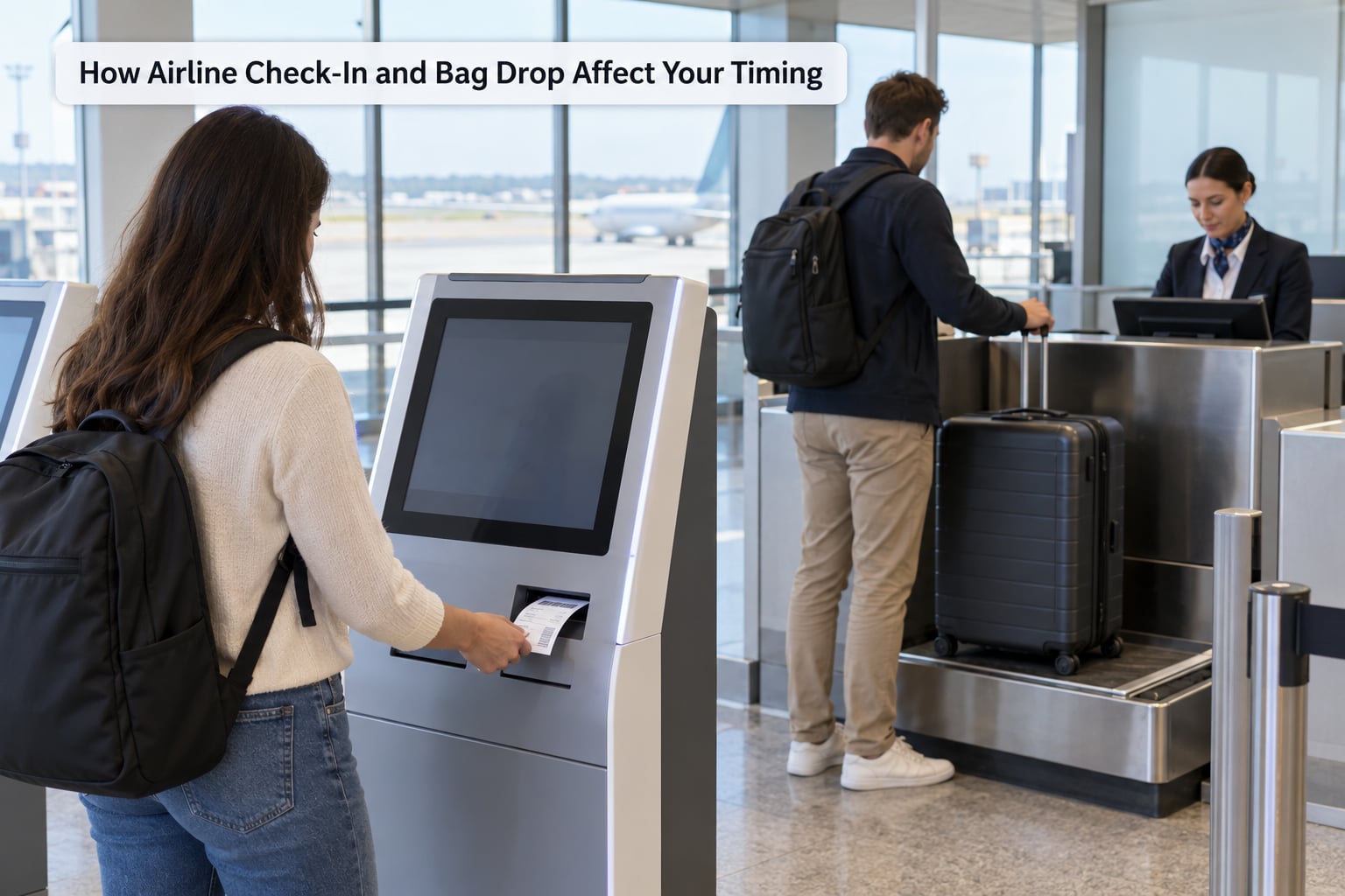 How Airline Check-In and Bag Drop Affect Your Timing