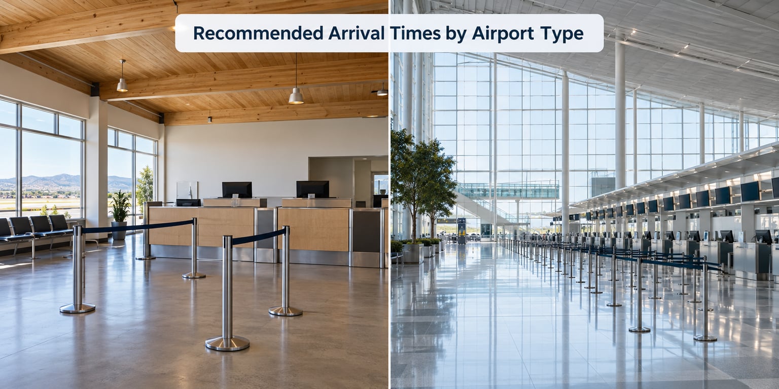 Recommended Arrival Times by Airport Type
