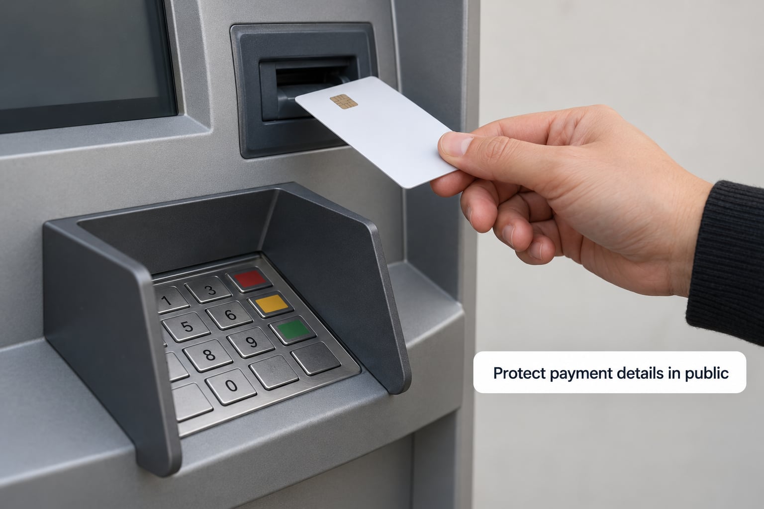 Protect payment details in public