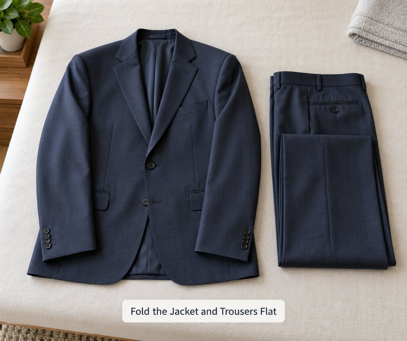 Fold the Jacket and Trousers Flat