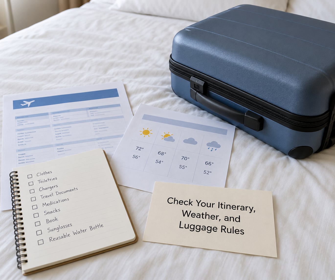 Check Your Itinerary, Weather, and Luggage Rules