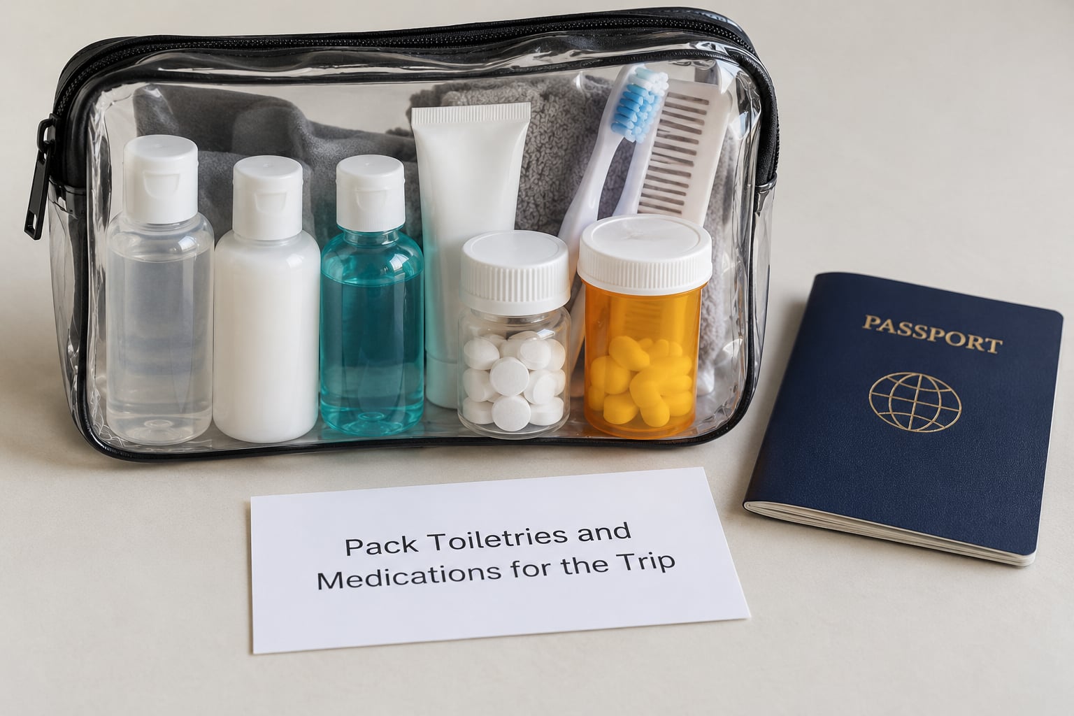 Pack Toiletries and Medications for the Trip