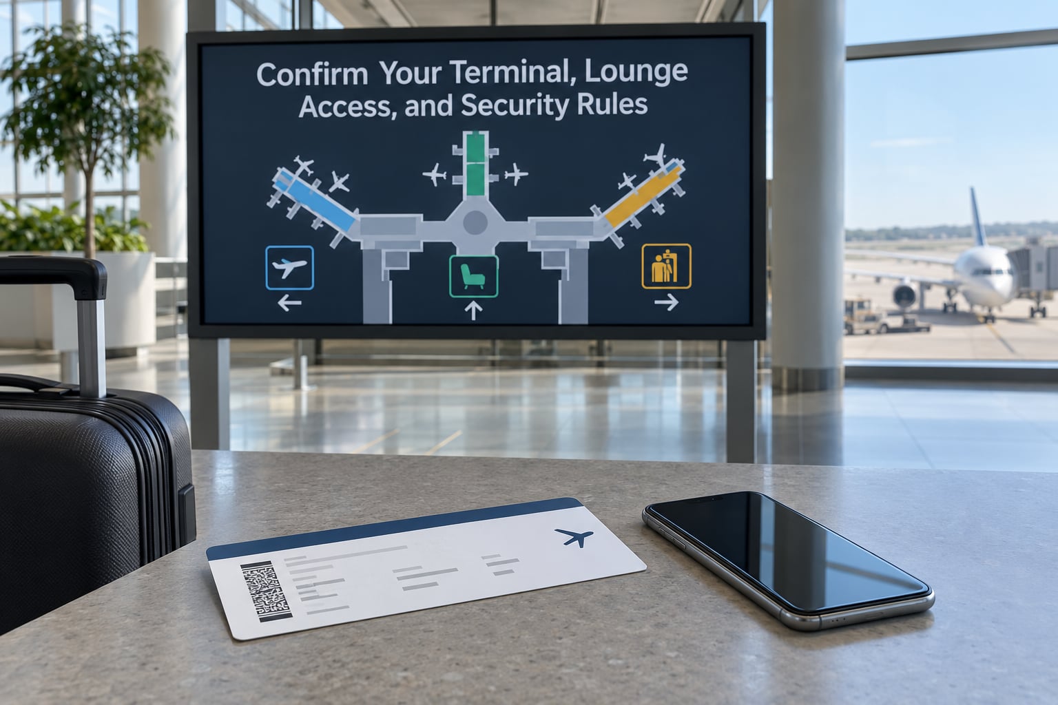 Confirm Your Terminal, Lounge Access, and Security Rules