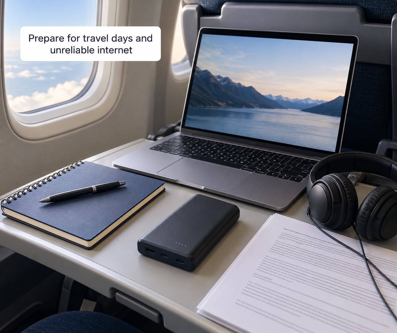 Prepare for travel days and unreliable internet