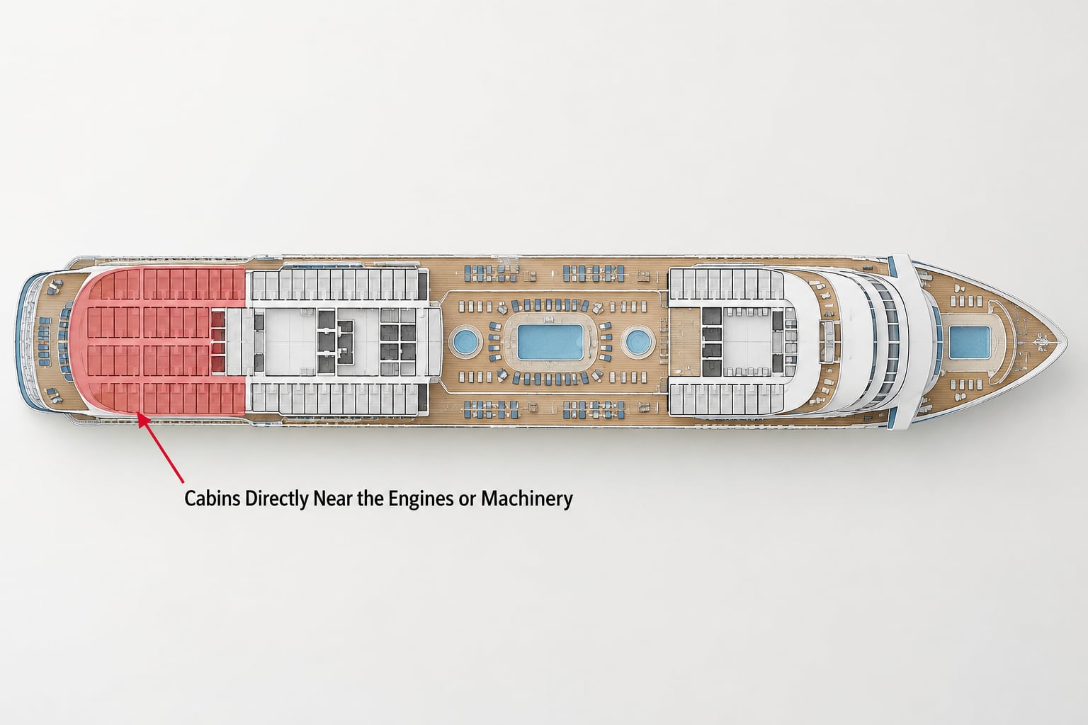 Cabins Directly Near the Engines or Machinery