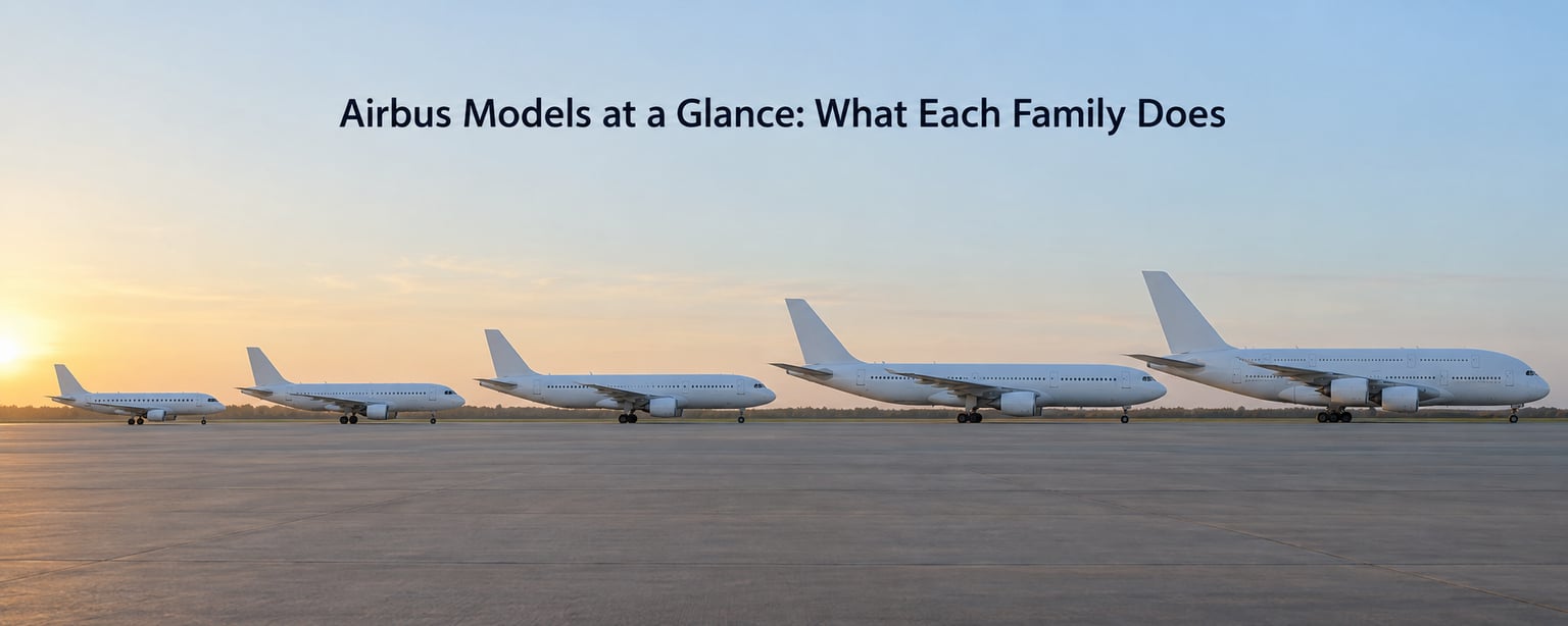 Airbus Models at a Glance: What Each Family Does